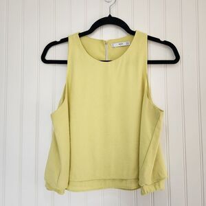 MNG SUIT Yellow Double Lined Crewneck Office Careerwear Tank Top Size 6